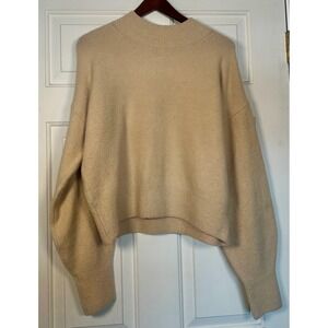 &‎ Other Stories Los Angeles Atelier Beige Wool Blend Mock Neck Sweater Womens M